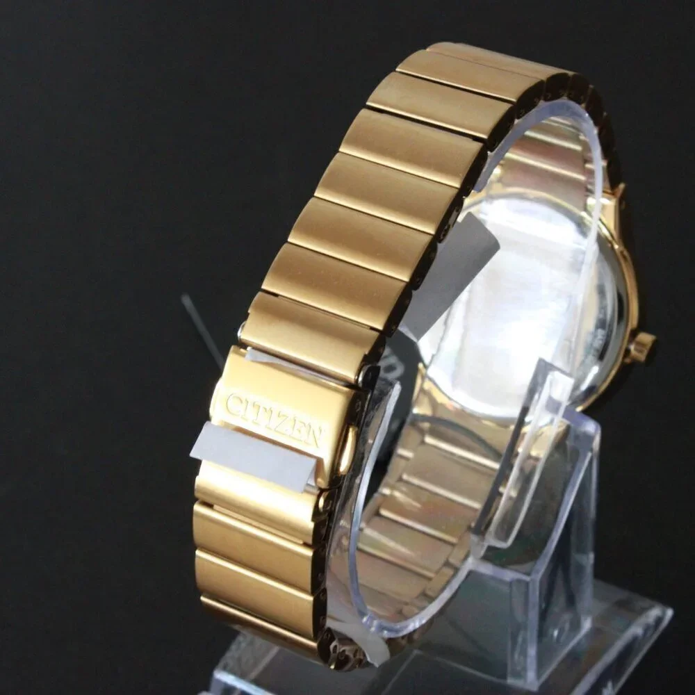 Citizen Eco-Drive Women's Gold Tone Watch Black Dial 32MM Watch